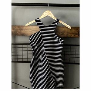 Zara Navy Blue Stripped Dress | Size Medium